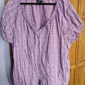 Ellos Purple Blouse with White Pattern
